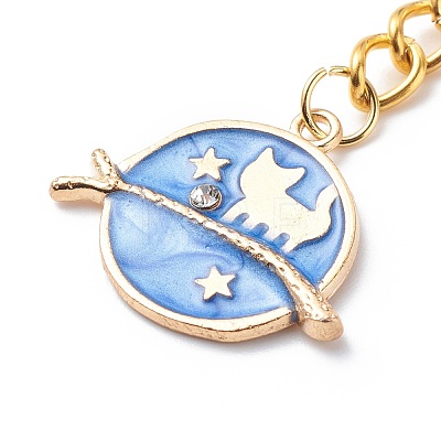 4Pcs Moon Star Planet Enamel Pendant Keychain KEYC-JKC00384-1