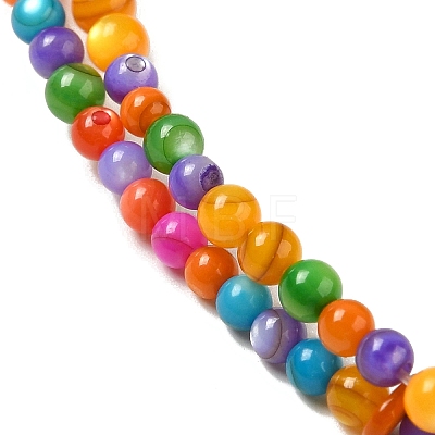 Ice Cream Color Dyed Natural Freshwater Shell Beads Strands SHEL-G018-01D-1