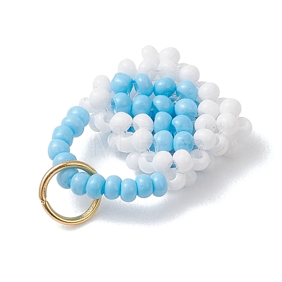 Glass Seed Beaded Handbag Pendants PALLOY-MZ01217-1