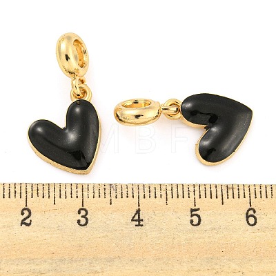 Rack Plating Alloy Enamel Heart European Dangle Charms FIND-B034-20G-04-1