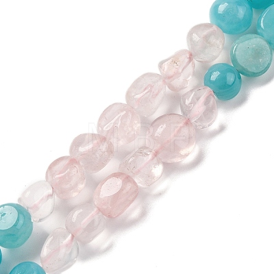 Natural Amazonite & Rose Quartz Beads Strands G-L610-B01-01-1