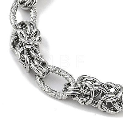 Anti-Tarnish 304 Stainless Steel Oval Ring Link Chain Anklets AJEW-A057-07P-1