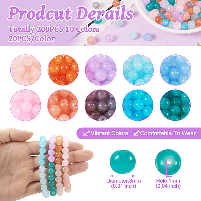 200Pcs 10 Colors Glass Beads GLAA-TA0001-29-1