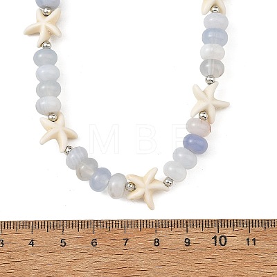 Natural Banded Agate Bead Necklaces NJEW-JN06623-1