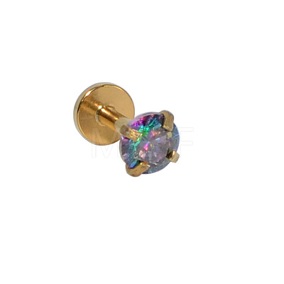 304 Stainless Steel Colorful Synthetic Opal Threadless Labrets For Women Men WGF4990-46-1