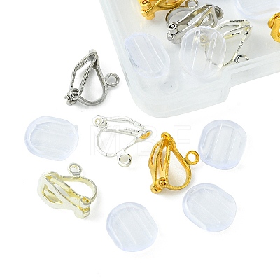 12Pcs 3 Colors Brass Clip-on Earring Findings KK-FS0001-28-1