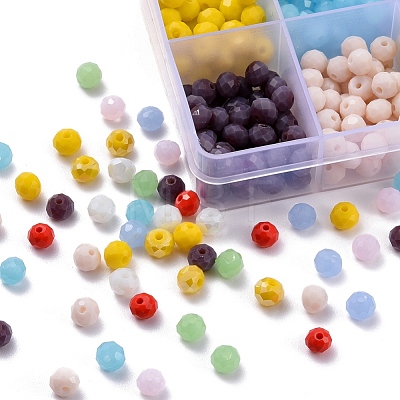 500Pcs 10 Style Opaque Solid Color & Electroplate Glass Beads EGLA-YW0001-20B-1