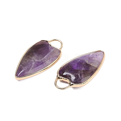 Natural Amethyst Pendants G-G193-02G-04-1