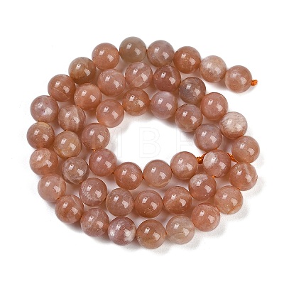 Natural Sunstone Round Bead Strands G-F266-11-8mm-01-1