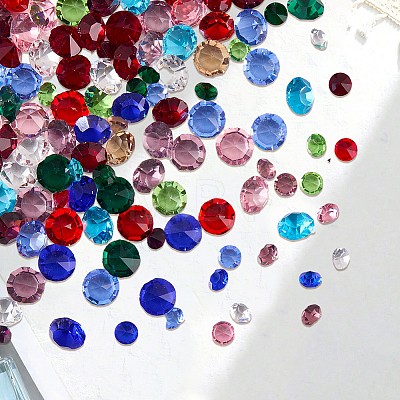 240Pcs 24 Styles Glass Rhinestone Cabochons GLAA-BM0001-06-1