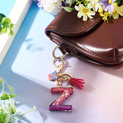 Alloy Resin Butterfly Keychains KEYC-TADJ0002-02G-Z-1
