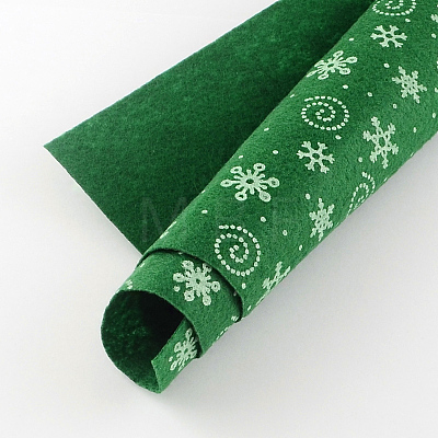 Snowflake & Helix Pattern Printed Non Woven Fabric Embroidery Needle Felt for DIY Crafts DIY-R056-02-1