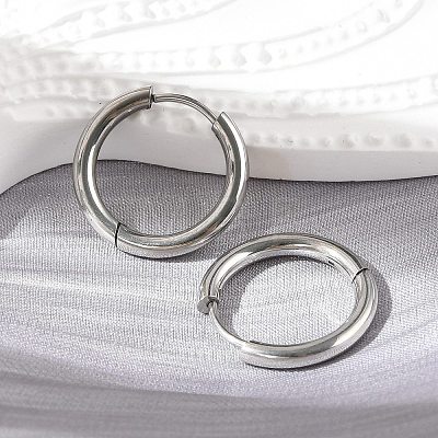 Tarnish Resistant 304 Stainless Steel Huggie Hoop Earring Findings STAS-I097-051B-1