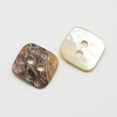 2-Hole Square Mother of Pearl Buttons SHEL-N033-04-1