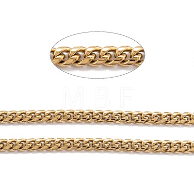 304 Stainless Steel Cuban Link Chain STAS-B019-02A-G-1