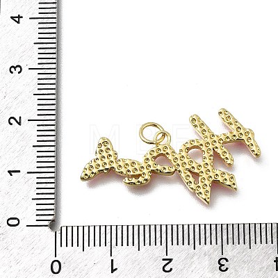 October Breast Cancer Pink Awareness Ribbon Brass Enamel Pendants KK-G525-10G-02-1