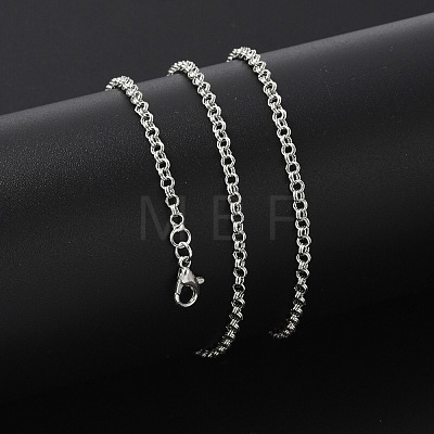 Brass Double Link Chains Necklaces for Women NJEW-D302-37P-1