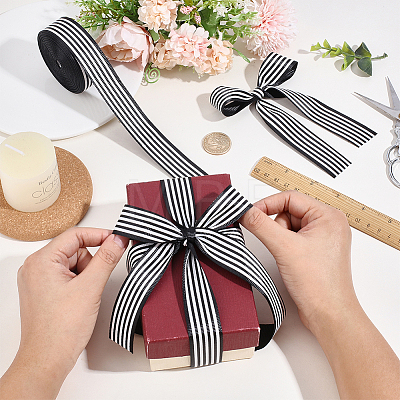 Polyester Stripe Ribbon OCOR-WH0078-507B-1