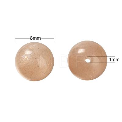 100Pcs 8mm Grade AAA Natural Gemstone Sunstone Round Beads DIY-LS0002-56-1