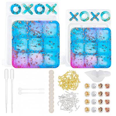 DIY Tic Tac Toe Board Game Silicone Molds Kits DIY-OC0003-55-1