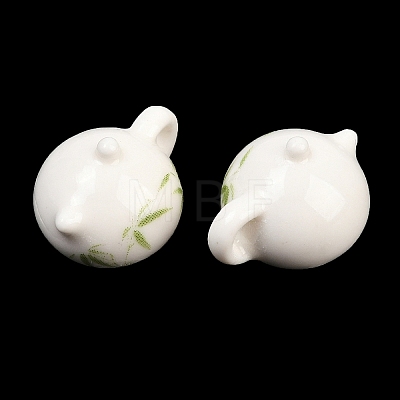 Handmade Printed Porcelain Beads PORC-T136-03C-02-1