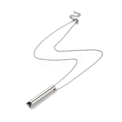 304 Stainless Steel Whistle Pendant Necklaces NJEW-P277-01P-1