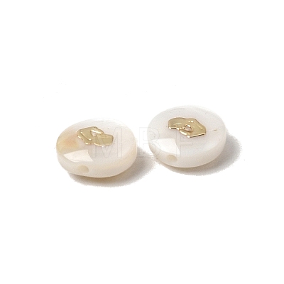 Natural Freshwater Shell Flat Round Beads SHEL-C009-01B-1