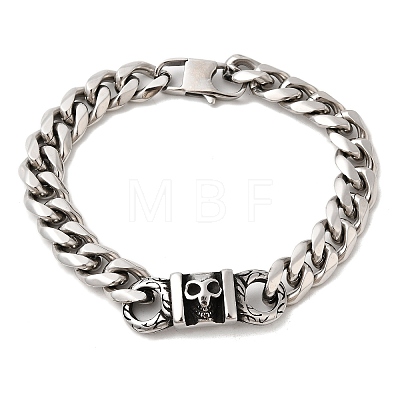304 Stainless Steel Cuban Link Chains Bracelets BJEW-A092-02P-1