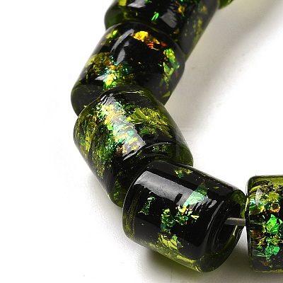 Handmade Dichroic Foil Glass Beads Strands DICH-U001-09D-1