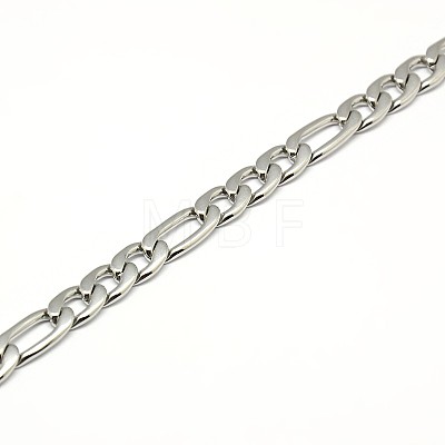 Fashionable 304 Stainless Steel Figaro Chain Necklaces for Men STAS-A028-N016P-1