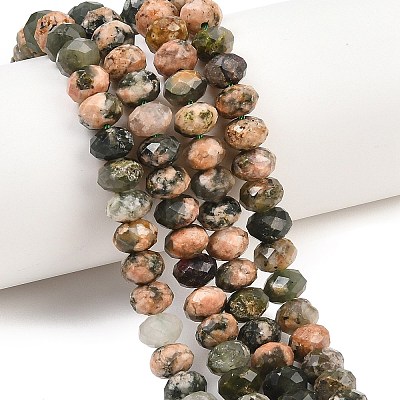 Natural Green Opal Beads Strands G-C259-A51-5x8mm-1