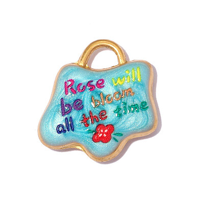 304 Stainless Steel Enamel Pendants STAS-OY014-28G-1