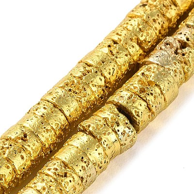 Electroplated Natural Lava Rock Beads Strands G-I360-A01-01-1