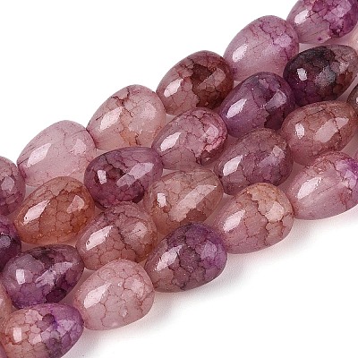 Baking Paint Crackle Glass Beads Strands DGLA-N019-03A-11-1
