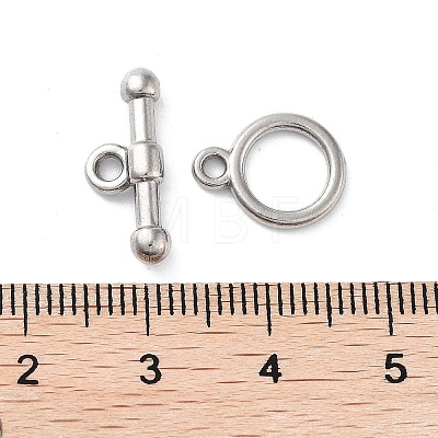 304 Stainless Steel Ring Toggle Clasps STAS-A092-09G-P-1