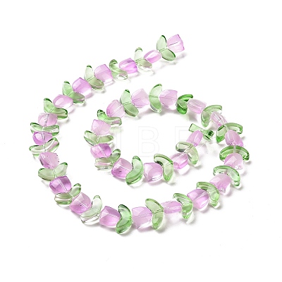 Transparent Glass Beads Strands X-LAMP-H061-02H-1
