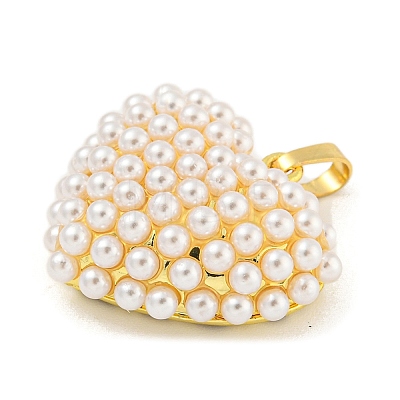 Rack Plating Brass & ABS Plastic Imitation Pearl Pendants X-KK-N255-03E-G-RS-1