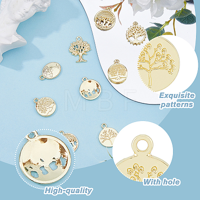 HOBBIESAY 48Pcs 6 Style Alloy Pendants FIND-HY0002-82-1