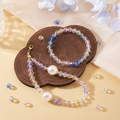 3 Colors 3 Strands Electroplate Glass Beads Strands EGLA-TA0013-51B-1