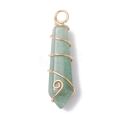 Natural Mixed Gemstone Pointed Pendants PALLOY-JF02674-01-1