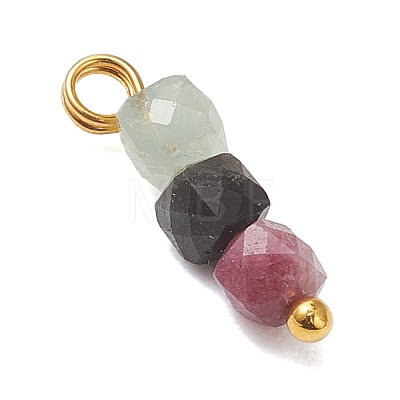 Natural Colorful Tourmaline Pendants PALLOY-JF04795-1