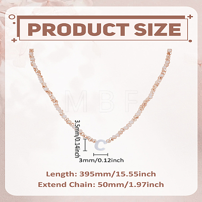 1Pc Glass Rondelle Beaded Necklaces NJEW-LP0007-23C-1