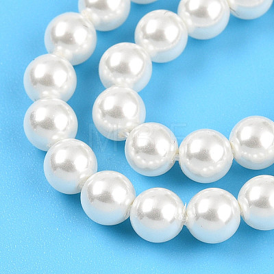 Baking Painted Pearlized Glass Pearl Bead Strands HY-N002-4mm-A11-1