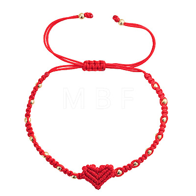 Braided Nylon Thread Heart Adjustable Bracelets ZR3363-2-1