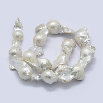 Natural Baroque Pearl Keshi Pearl Beads Strands PEAR-K004-15-1
