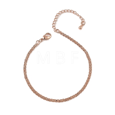 Brass Rope Chain Bracelets for Women BJEW-G735-08RG-1