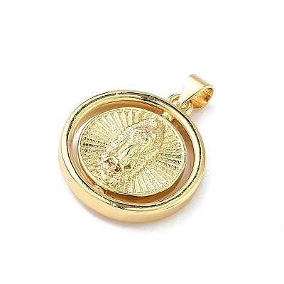 Religion Brass Pendants KK-P350-07B-G-1