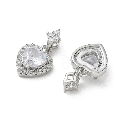 Valentine's Day Brass Micro Pave Clear Cubic Zirconia Charms KK-A299-05P-1