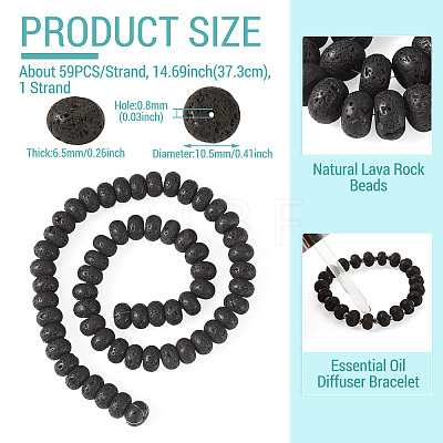 1 Strand Natural Lava Rock Beads Strands G-TA0003-44C-1