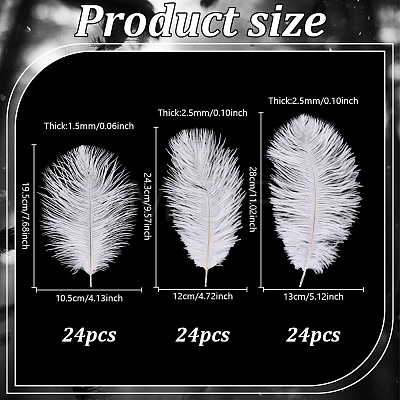 72Pcs 3 Styles Ostrich Feather Craft for Wedding Party Centerpieces Home Decoration DIY-GA0009-95-1